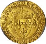 FRANCE. Ecu dOr, ND (2nd emission, 12 August 1445). Toulouse Mint. Charles VII (1422-61). PCGS MS-62