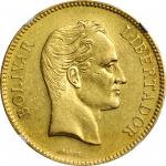 VENEZUELA. 100 Bolivares, 1889. Caracas Mint. NGC AU-58.