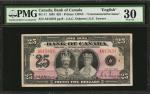 CANADA. Bank of Canada. 25 Dollars, 1935. P-BC-11. PMG Very Fine 30.