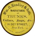 New York, New York. 1868 Wm. O. Headley & Son. Bowers NY-6340. Silvered brass. 38 mm. Choice About U