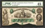 T-6. Confederate Currency. 1861 $50. PMG Choice Extremely Fine 45.