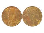 1938年埃及1/2密尔铜镀金样币，KM-357，PCGS SP65RB，Kings Norton Mint藏品