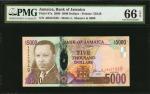 JAMAICA. Bank of Jamaica. 5000 Dollars, 2009. P-87a. PMG Gem Uncirculated 66 EPQ.