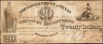 Houston, Texas. Government of Texas. May 1, 1838. $20. Very Fine.