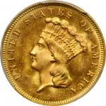 1880 Three-Dollar Gold Piece. MS-65 (PCGS).