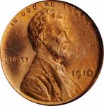 1910 Lincoln Cent. MS-66 RD (PCGS).