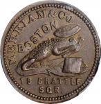 Massachusetts--Boston. 1863 Merriam & Co. Fuld-115D-2a. Rarity-10. Copper. Plain Edge. MS-63 BN (PCG