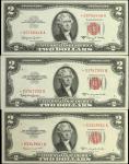 Lot of (3). Fr. 1511*, 1512* & 1514*. 1953B-63A $2  Legal Tender Star Notes. Choice Uncirculated to 