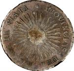 1813-PTS J年阿根廷壹圆银币。波托西铸币厂。ARGENTINA. 8 Reales, 1813-PTS J. Potosi Mint. NGC FINE-12.