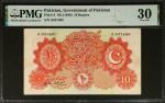 PAKISTAN. Government of Pakistan. 10 Rupees, ND (1948). P-6. PMG Very Fine 30.