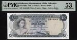 Bahamas Government, $10, L.1965 (1966), serial number B150905, signatures Francis/Higgs/Smiley-Butle