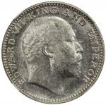 India - Colonial，BRITISH INDIA: Edward VII, 1901-1910, AR ½ rupee, 1907-B, KM-507, S&W-7.29, Pridmor