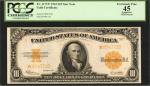 Fr. 1173*. 1922 $10 Gold Certificate Star Note. PCGS Currency Extremely Fine 45 Apparent. Small Repa