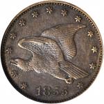 1855 Pattern Flying Eagle Cent. Judd-168 Original, Pollock-193. Rarity-5. Bronze. Plain Edge. AU-55 