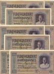 Central Bank of the Ukraine, German Occupation, 500 karbowanez (8), Kiev, 10 March 1942, red serial 