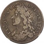 Great Britain. 1686. Silver. NGC VF20. F. 1/2Crown. James II Silver 1/2 Crowm