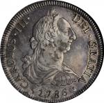 CHILE. 8 Reales, 1786-So DA. Santiago Mint. Charles III. NGC EF-45.