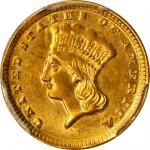 1857-D Gold Dollar. Winter 9-L, the only known dies. MS-61 (PCGS). CAC.