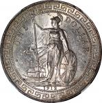 1912-B英国贸易银元，带柔和包浆，NGC MS61，#3067563-023