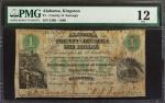 Kingston, Alabama. County of Autauga. 1866. $1. PMG Fine 12.