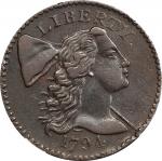 1794 Liberty Cap Cent. S-54. Rarity-3. Head of 1794. AU-53 BN (NGC).