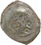 CIVIC COPPER: AE falus (4.16g), Shafurghan, ND, A-R3281, floral (?) symbol / mint name, very crude s