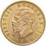 Savoy Coins. Vittorio Emanuele II (1861-1878) 20 Lire 1872 M - Nomisma 860 AU RR Esemplare in altiss