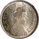 1892年巴罗达1卢比。沙耶吉饶三世。INDIA. Baroda. Rupee, VS 1949 (1892). Sayaji Rao III (under Victoria as Empress).
