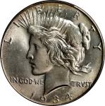1934 Peace Silver Dollar. MS-66 (PCGS).