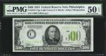 1934A500美元费城 PMG  AU 50 1934 $500  Federal Reserve Note. Philadelphia
