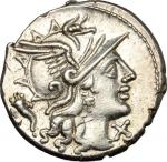 The Roman Republic, L. Cupiennius.. AR Denarius, 147 BC. Cr. 218/1. B. 1. 3.55 g.  18.5 mm.  极美