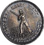 Undated (ca. 1861) Pioneer Baseball Club. Silvered Tin. 32 mm. Musante JAB-1. MS-63 (NGC).