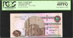 EGYPT. Central Bank. 10 Pounds, 2004-09. P-64c. PCGS Extremely Fine 40 PPQ. Minor Inking Error on Fa