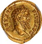 SEPTIMIUS SEVERUS, A.D. 193-211. AV Aureus (7.06 gms), Rome Mint, A.D. 202-210. NGC AU, Strike: 5/5 