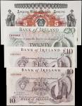 IRELAND, NORTHERN. Lot of (4). Bank of Ireland. 5, 10 & 20 Pounds, 1958 & ND (1971-80s). P-52d, 63b,
