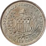 1861 (1879) Confederate Half Dollar. Scott Restrike. Breen-8002. MS-62 (PCGS).