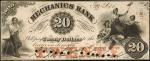 Pittsburgh, Pennsylvania. Mechanics Bank. January 1, 1863. $20. Choice Very Fine.