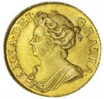 Anne (1702-1714), Post-Union, Guinea, 1710, third diademed and draped bust left, stops on obverse, r