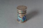 民国时期银胎珐琅福寿膏银罐一个