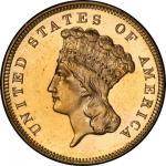 1886 Three-Dollar Gold Piece. Mint State-65 (PCGS).
