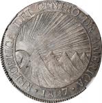 GUATEMALA. Central American Republic. 8 Reales, 1827-NG M. Nueva Guatemala Mint. NGC MS-64.