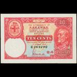 SARAWAK. Government of Sarawak. 10 Cents, 1.8.1940. P-25c.