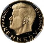 1963年德国甘迺迪总统纪念金章，含金重量0.0984盎司，NGC PF65 Ultra Cameo