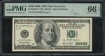 2006年美国联邦储备券100元，编号HL29070245* pp G，PMG 66EPQ. United States, Federal Reserve Star Note, $100, 2006,