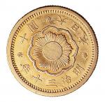 日本明治三十年十圆元金币一枚