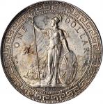 1900-B年英国贸易银元站洋一圆银币。PCGS MS-64 