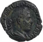 PHILIP I, A.D. 244-249. AE Sestertius, Rome Mint, A.D. 249. NGC Ch VF.