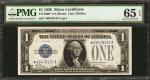 Fr. 1600*. 1928 $1 Silver Certificate Star Note. PMG Gem Uncirculated 65 EPQ.