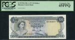 Central Bank of the Bahamas, $10, L.1974, serial number K550607, blue-green and multicoloured, Eliza