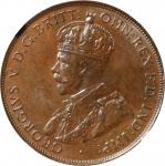 AUSTRALIA. Penny, 1934. Melbourne Mint. George V. NGC MS-63 Brown.